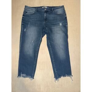 Kancan women’s light distressed ankle skinny jeans